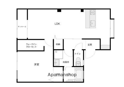 ウエストサイド・エル(1LDK/1階)の間取り写真