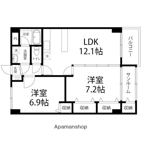 リアライズ金沢西Ⅱ(2LDK/5階)の間取り写真