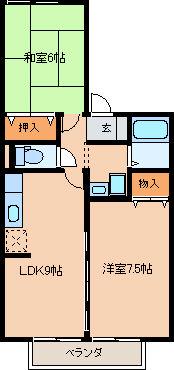 フロイデ(2DK/1階)の間取り写真