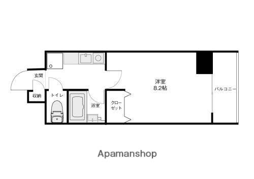 北安江マンション(1K/3階)の間取り写真