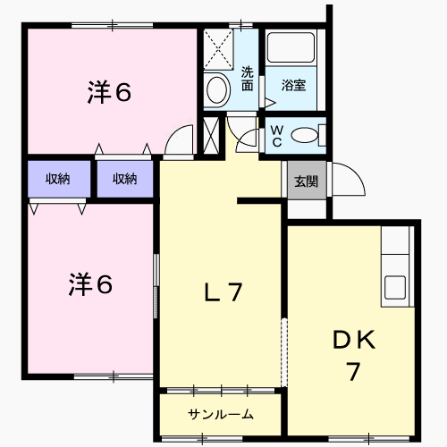 TK252B棟(3DK/2階)の間取り写真