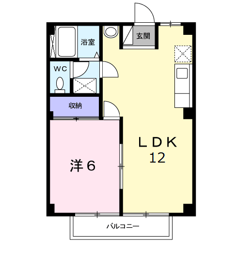 シティハイムA(1LDK/2階)の間取り写真