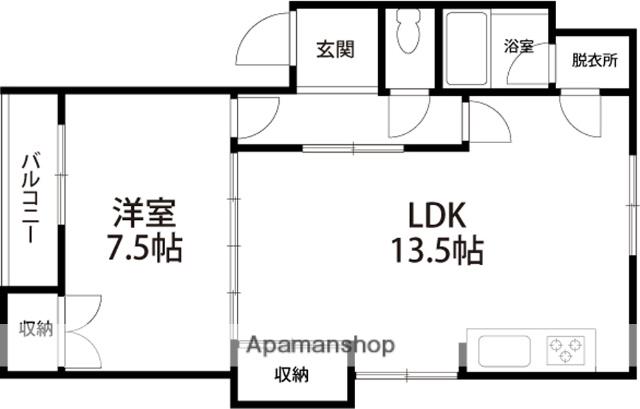 ドルフ・301(1LDK/2階)の間取り写真