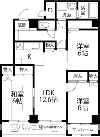 ロイヤルパークプラザ(3LDK/7階)の間取り写真