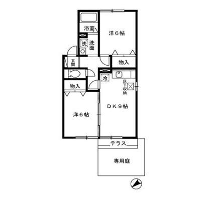 クレセール(2DK/1階)の間取り写真