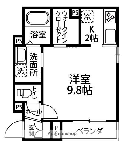 グランコート 彩(1K/2階)の間取り写真