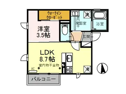 GRANCOSTAA棟(1LDK/2階)の間取り写真