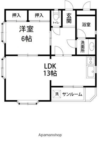 ZOOM(1LDK/3階)の間取り写真