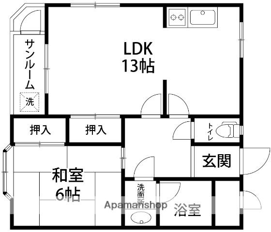 ZOOM(1LDK/3階)の間取り写真