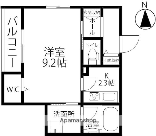 ECLAT CLASSE金沢本町(1K/1階)の間取り写真