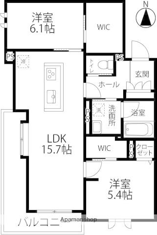 AWESOME GARDEN(2LDK/3階)の間取り写真