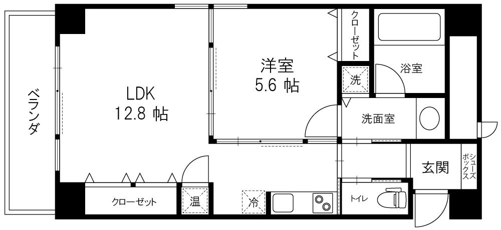ファーストレーベン金沢駅西(1LDK/8階)の間取り写真