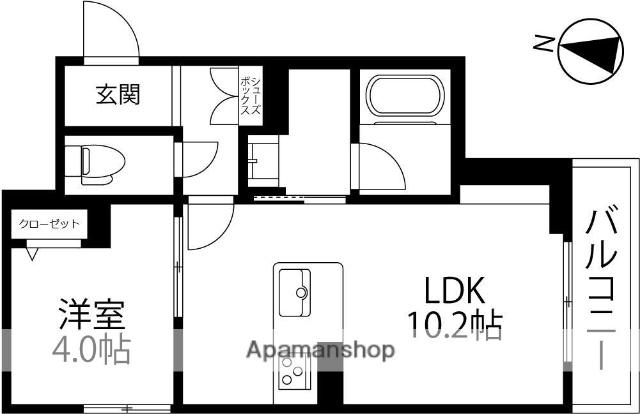 フリズリー芳斉(1LDK/3階)の間取り写真