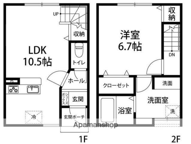 ラ・ルッキーナ(1LDK/1階)の間取り写真