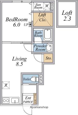 AVAN(1LDK/1階)の間取り写真
