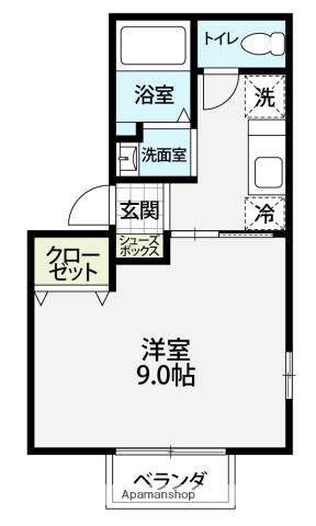 シャントゥール(1K/1階)の間取り写真