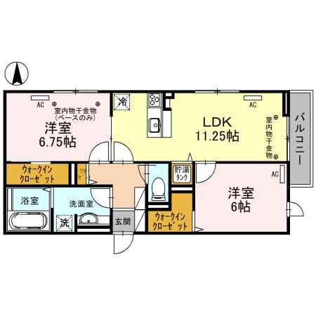 DーRESIDENCE諸江Ⅰ(2LDK/3階)の間取り写真