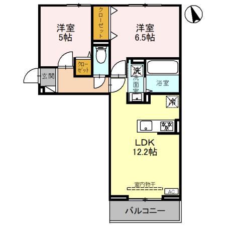 イル デ ペティⅡ(2LDK/2階)の間取り写真