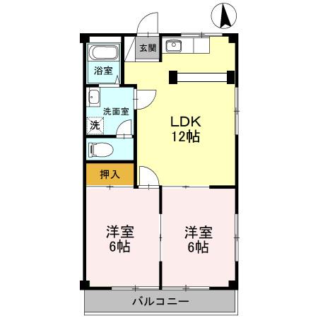 アリエッタ(2LDK/1階)の間取り写真