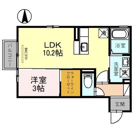 アウルモア示野(1LDK/2階)の間取り写真