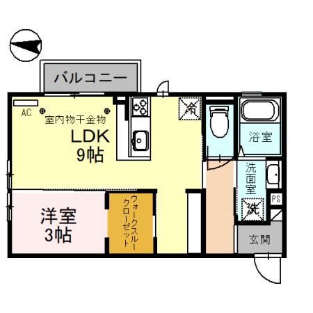 SUMIRE(1LDK/2階)の間取り写真