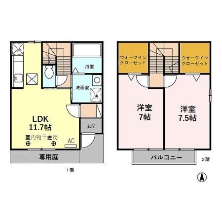 マニフィーク　Ａ(2LDK)の間取り写真
