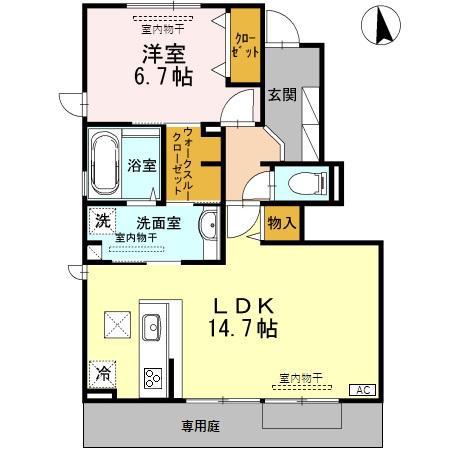 AVANZAR(1LDK/1階)の間取り写真