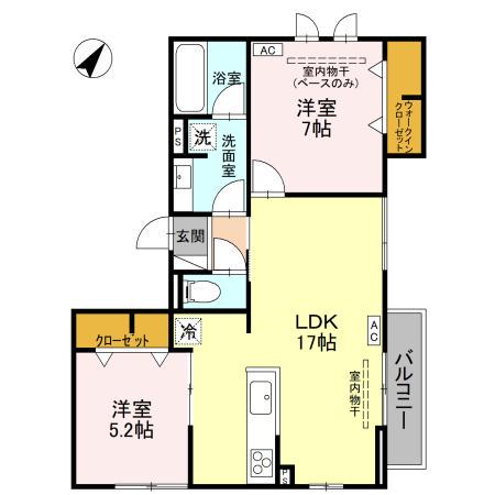 LE LIEN(2LDK/2階)の間取り写真