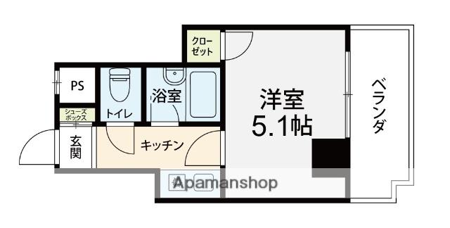 KCCオンワードベース(1K/5階)の間取り写真
