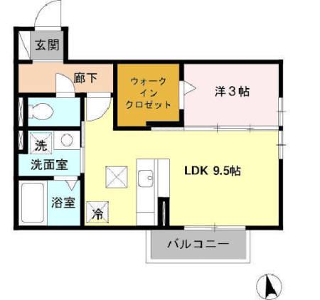 ジュンパティー(ワンルーム/1階)の間取り写真