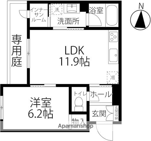 シェール・クール(1LDK/1階)の間取り写真