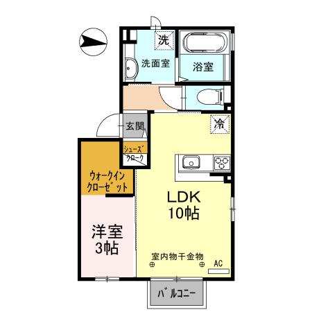 ドリーム・KAI(1LDK/2階)の間取り写真