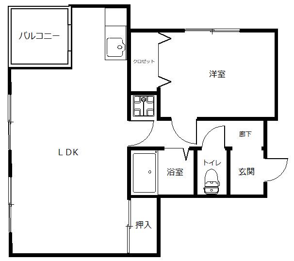 AOIマンション(1LDK/4階)の間取り写真