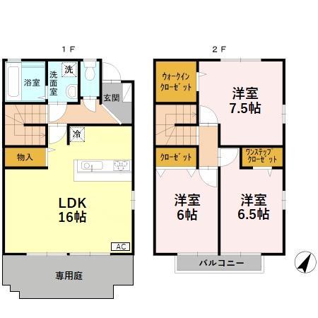 ＳＯＬＡＲＥ（ソラーレ）　Ｂ(3LDK)の間取り写真