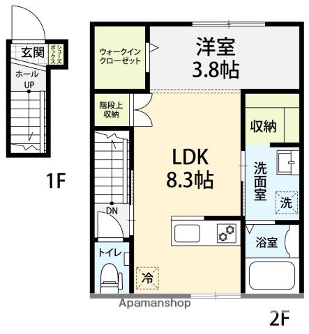 DIXSEPT(1LDK/2階)の間取り写真