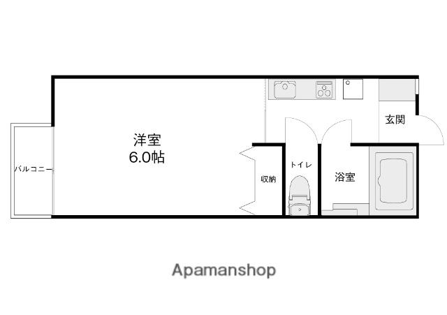 メイプルハイム(1K/2階)の間取り写真