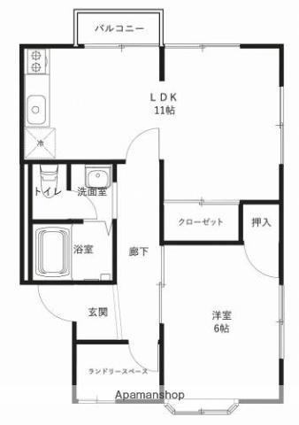 チェリーコート(1LDK/2階)の間取り写真
