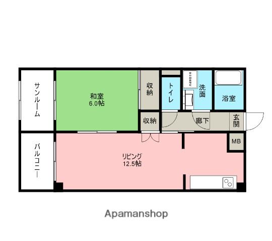 ウエストヴィラージュⅡ(1LDK/4階)の間取り写真