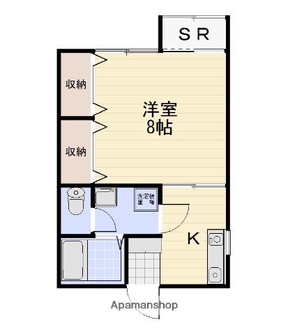 カーネア(1K/1階)の間取り写真