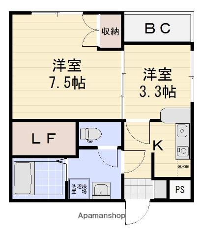 グレースヒル(2K/1階)の間取り写真