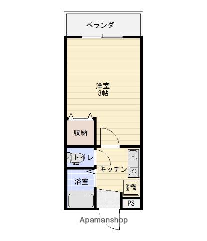 ユーミー若松(1K/1階)の間取り写真