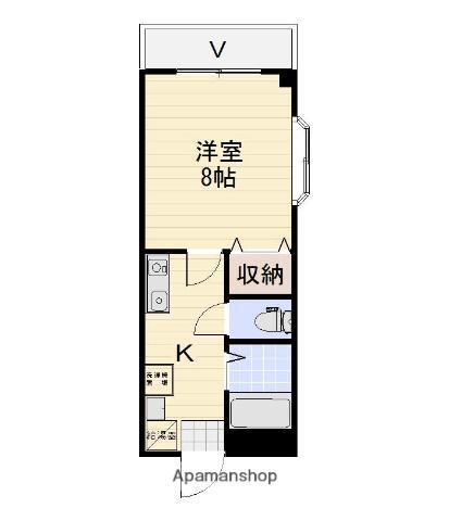 グリーンヒルタガミ(1K/2階)の間取り写真