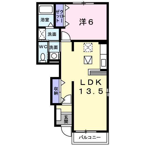 モダンハーモニーTⅡ(1LDK/1階)の間取り写真