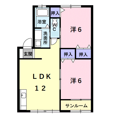 みつえーる高尾台Ⅱ(2LDK/2階)の間取り写真