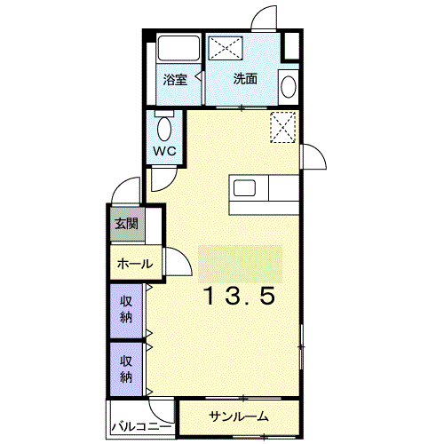 ボヌールパラディーⅠ(1LDK/1階)の間取り写真