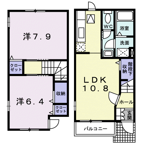 リーブラⅢ(2LDK/1階)の間取り写真