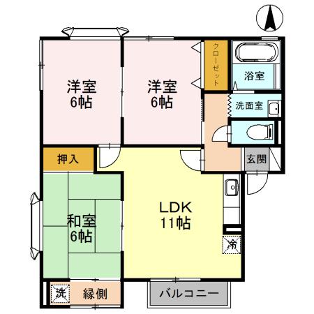 セジュール舞(3LDK/2階)の間取り写真