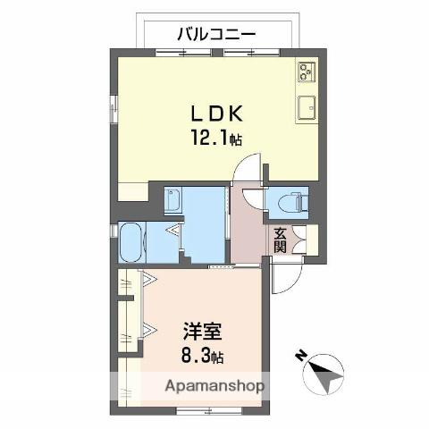 ディアスモネ(1LDK/2階)の間取り写真