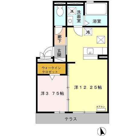 ユニステイ弐番館(1LDK/1階)の間取り写真