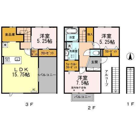 ベル・メゾンK(3LDK/2階)の間取り写真